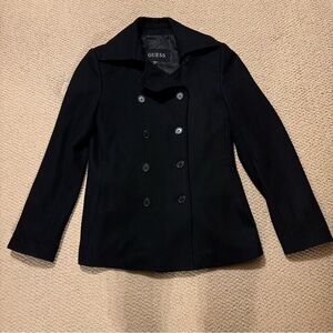 GUESS Women's Elegant Black Peacoat